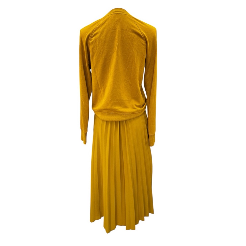 a new day Mustard Yellow Pleated Midi Skirt with Matching Sweatshirt Top - Picture 4 of 11